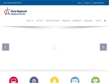 Tablet Screenshot of parisregionalmedical.com
